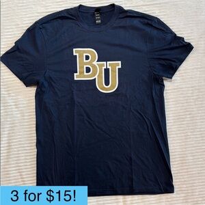 Bethel University BU Navy Gold White Short Sleeve T-Shirt Medium